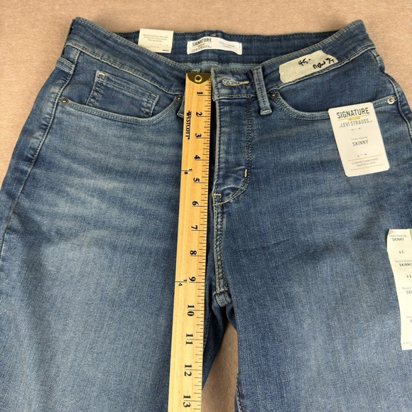 Signature Levi Strauss Totally Shaping Skinny Jeans 6S W28 L28 Blue Stretch - Picture 8 of 13